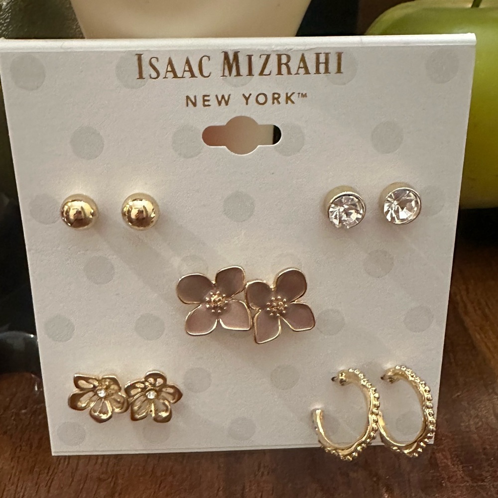 Isaacโ Mizrahi set of 5 Post Earrings NWT